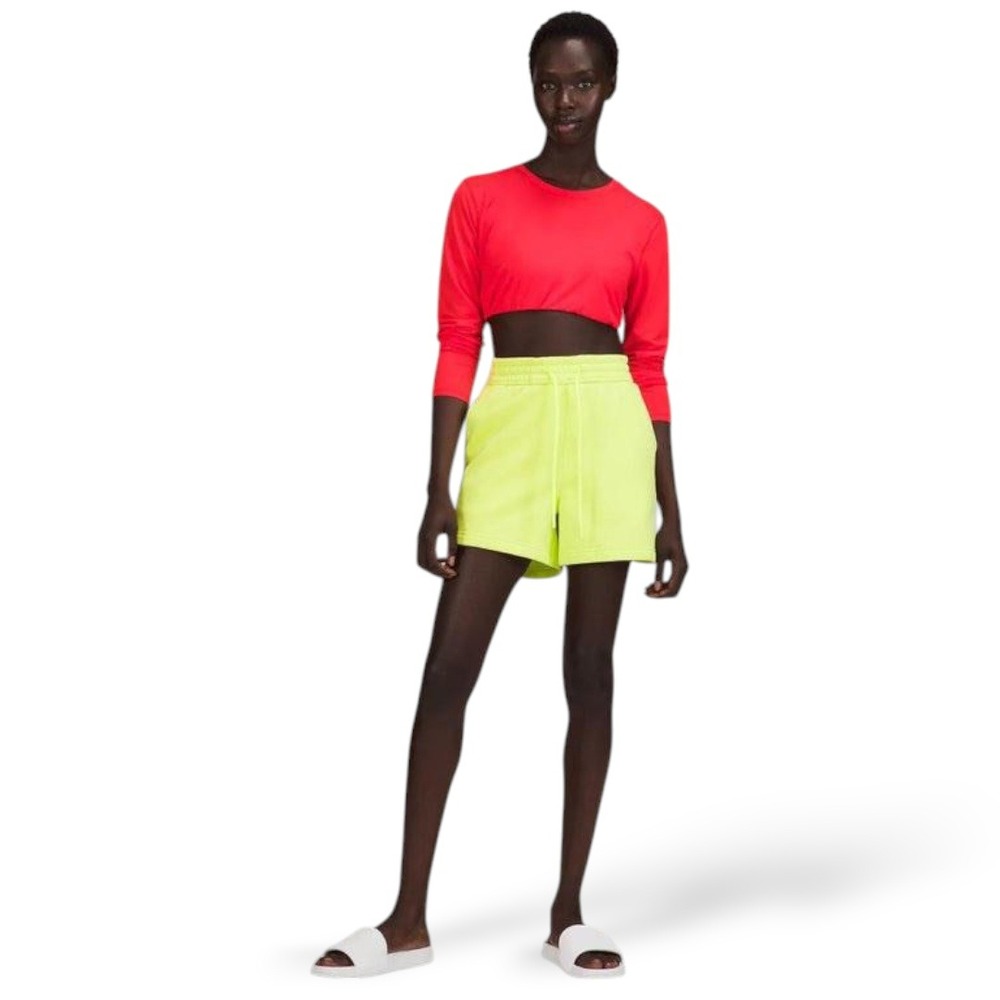 Lululemon Loungeful High Rise Fleece Shorts Electric Lemon‎ Size 4